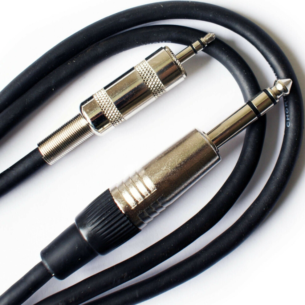 PRO 1.5m 6.35mm to 3.5mm Stereo Jack Plug Male Cable Audio 1/4" AUX Headphone Lead