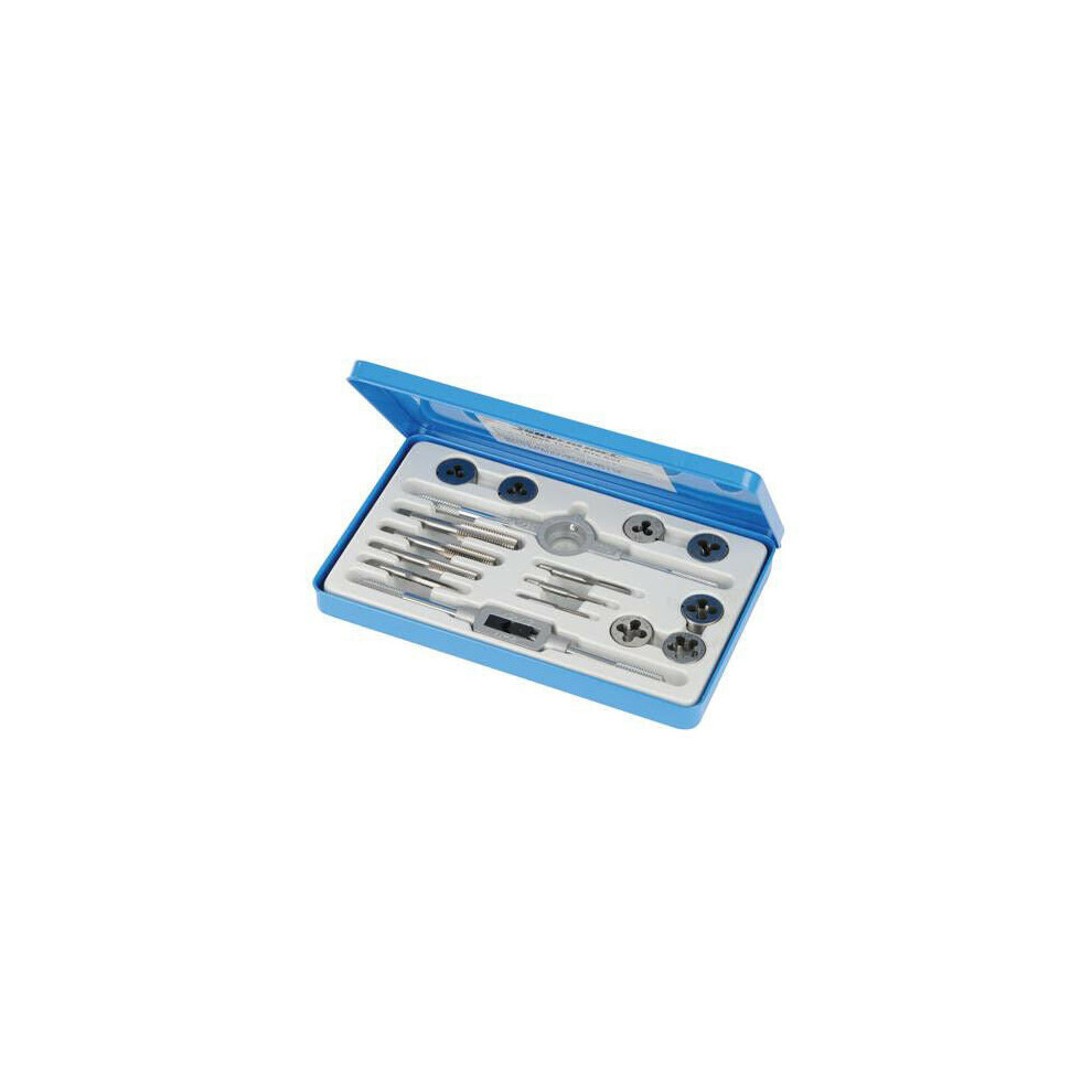 16 Piece Expert Tap & Die Set Metric M3 M12 Wrench & Handle