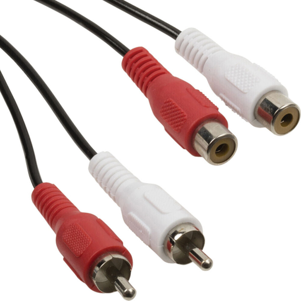 Loops 2M 2 Rca Male To Female Audio/Stereo Extension Cable Lead Phono Plug To Socket