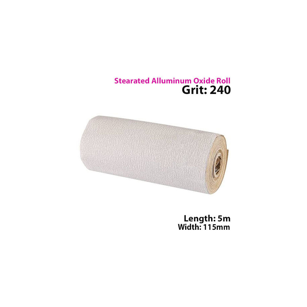 5m Roll 240 Grit Stearated Aluminium Oxide Sandpaper For Decorator Paint