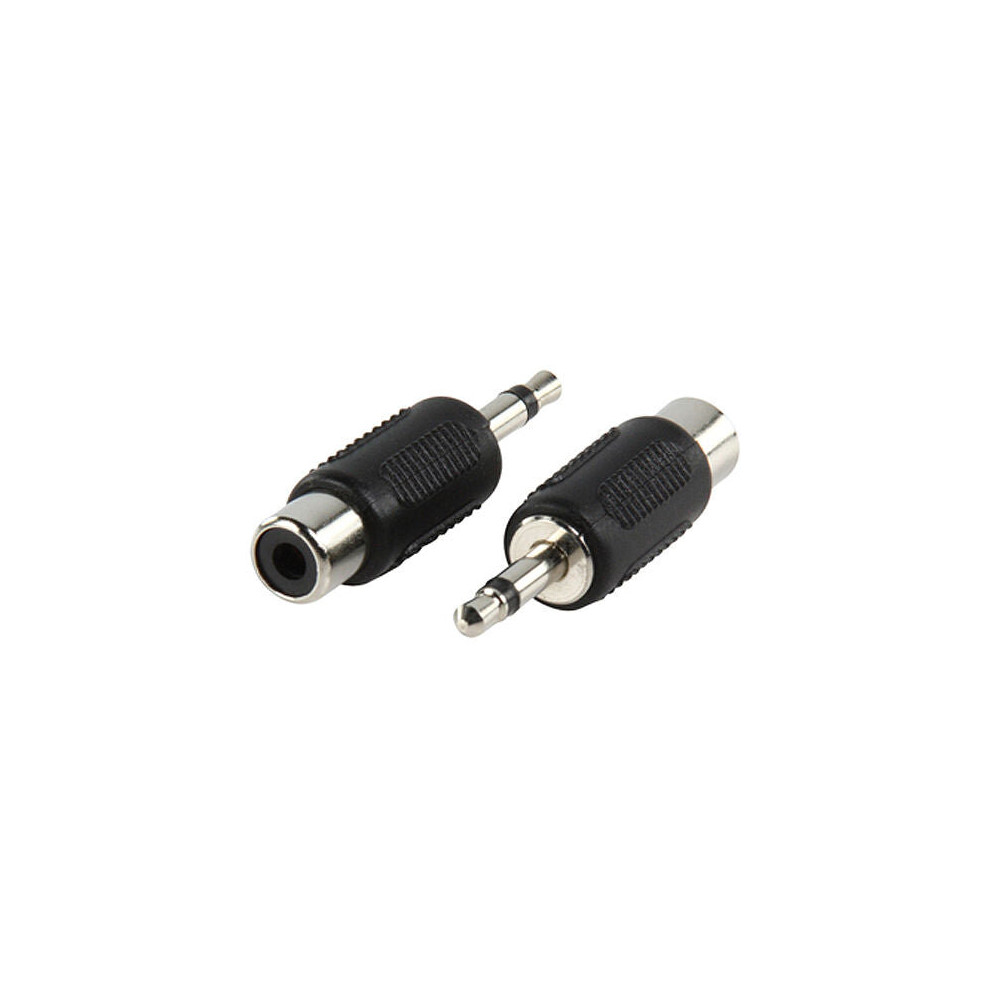 QTY 2 3.5mm Mono Plug to RCA Phono Socket Adapter Male Female Connector