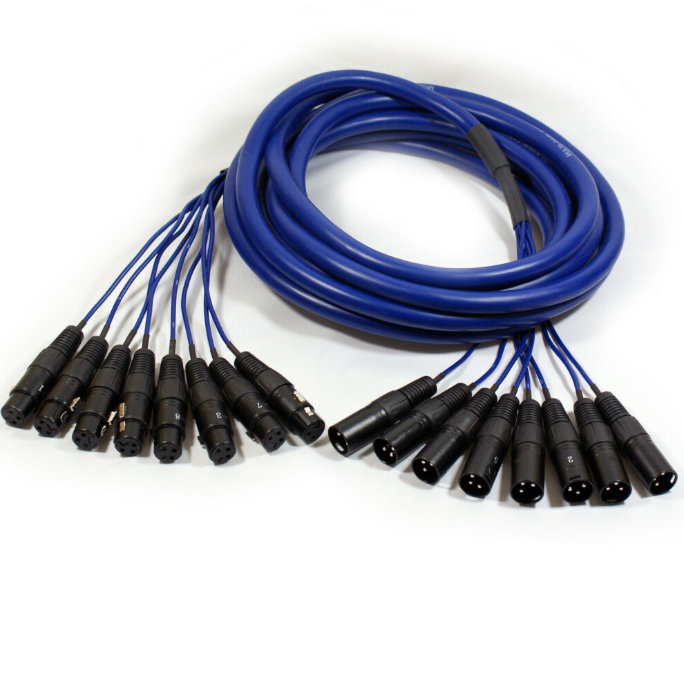 Loops 6M 8 Way Xlr Male To Female Loom Cable Lead Microphone Stage Snake Multicore