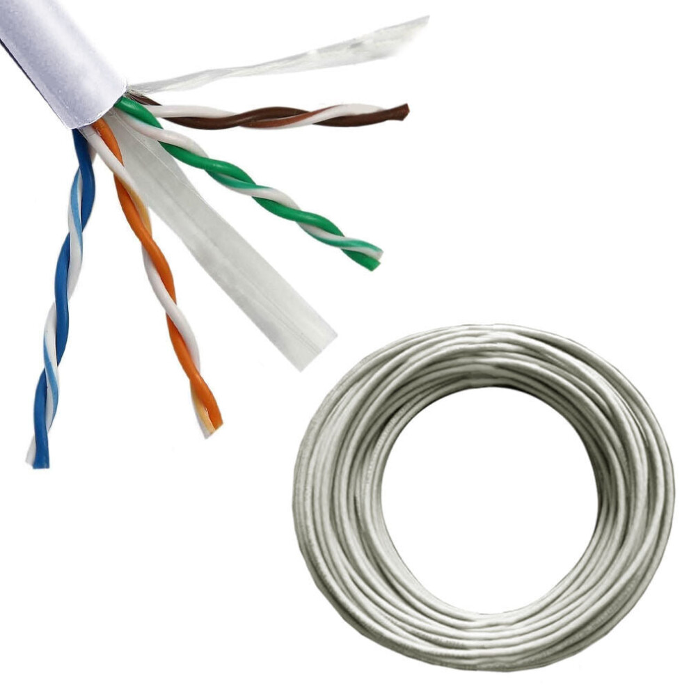 50M Cat6a Copper Network Cable Reel Box -10Gbase-T Ethernet - Drum Lan Utp Rj45 Grey 5055538198953