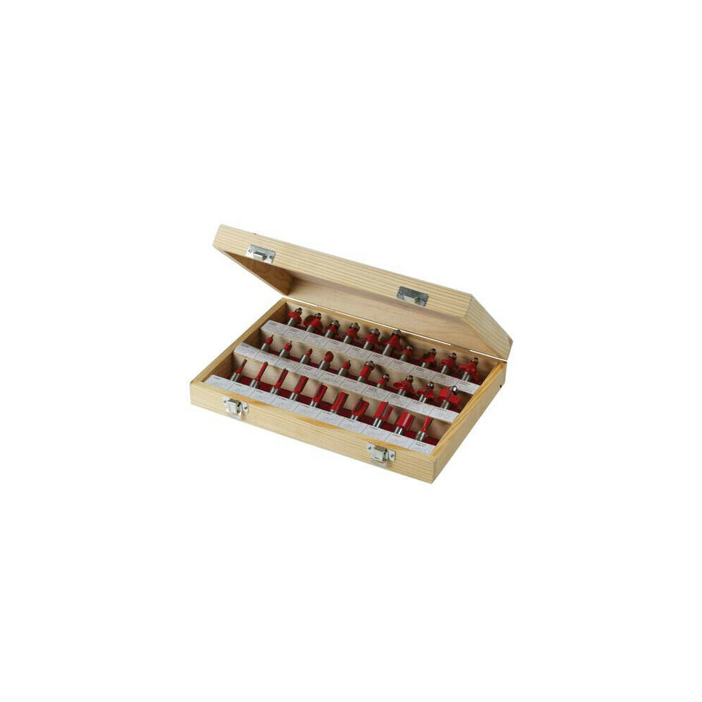 Loops 30 Piece Tct Router Bit Set 1/2" Shank Tungsten Carbide Blade Laminate Worktop