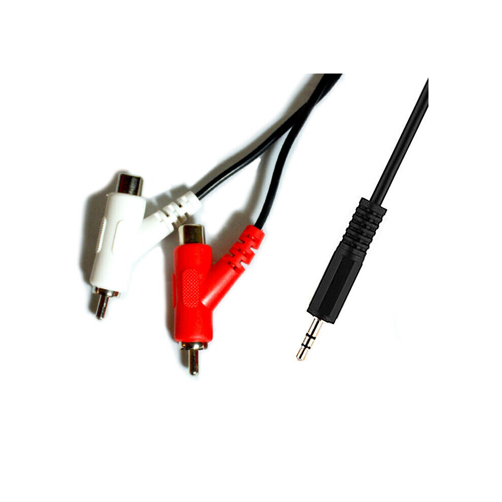 Loops 3M 3.5Mm Male To 2 Rca Phono Stackable Combiner Male Cable Lead Spare Socket