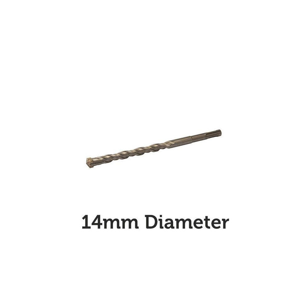 14mm x 210mm SDS Plus Crosshead Masonry Drill Bit Tungsten 4 Point Cutting Head