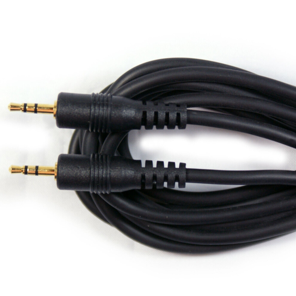 GOLD 2m 2.5mm Mini Jack Male to Plug Cable Lead Stereo TRS Audio Headset Wire