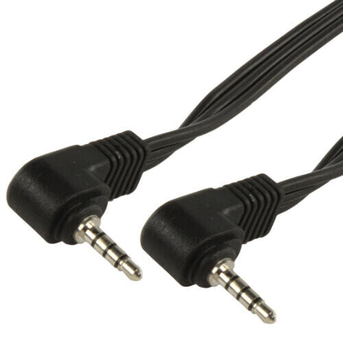 Loops 0.3m 3.5mm 4 Pole Jack Plug to Male Lead Cable Right Angled AV Camera iPhone AUX