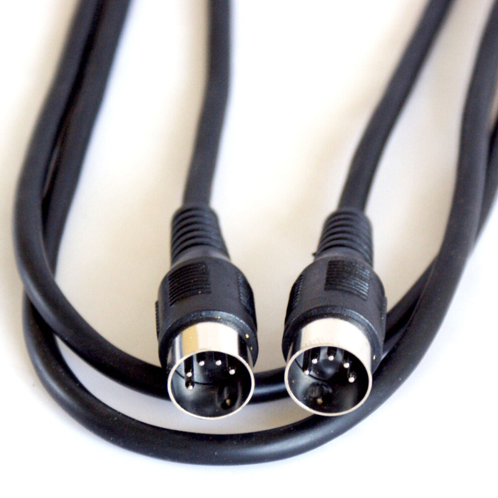 Loops 3M 5 Pin Pole Male Din To Din Plug Cable Pc Keyboard Midi Video Ibm Signal Lead