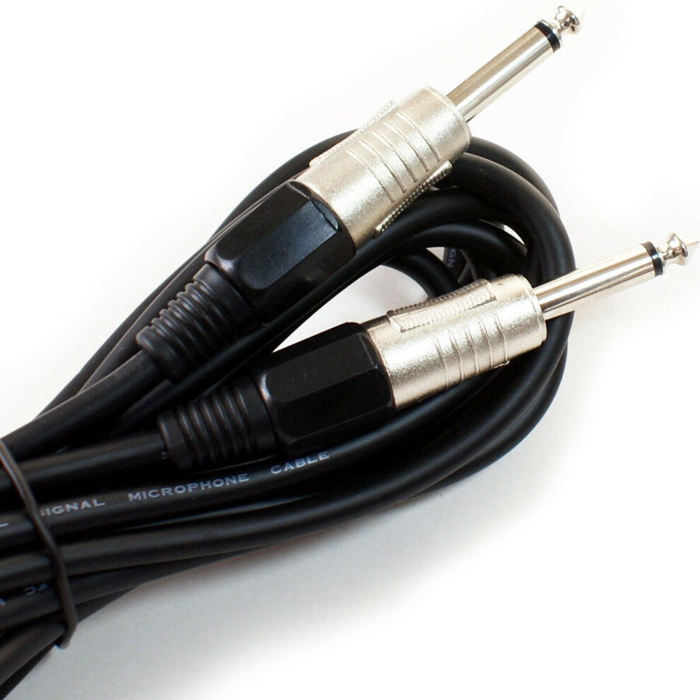 10M PRO 6.35MM 1/4" Mono Jack Plug to Plug Cable Guitar Amp Mixer Patch Lead