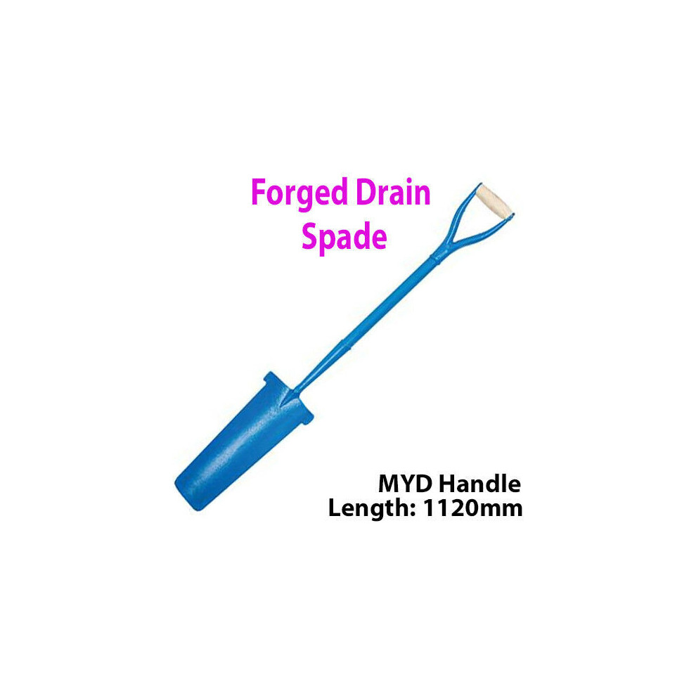 Solid Forged Steel 1120mm Drain Digging Spade MYD Handle Gardening Tool