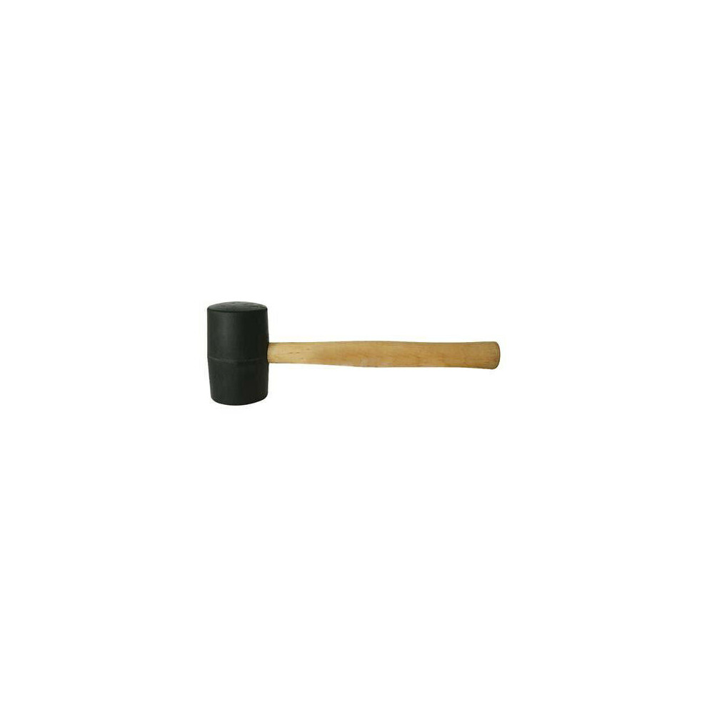 32oz Black Rubber Mallet Hardwood Shaft Camping