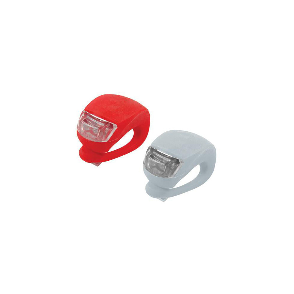 2 x Super Bright LED Clip On Cycle Bike Lights 3 Function White & Red