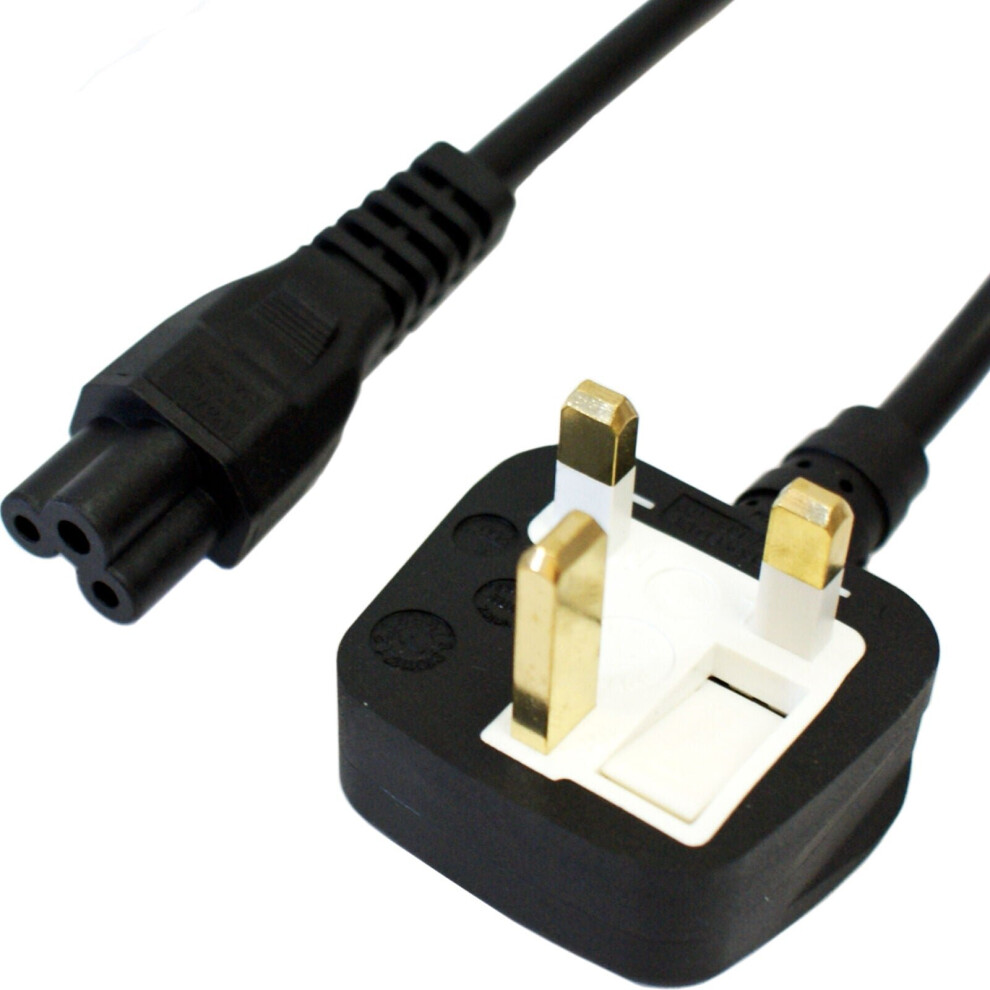10X 1.8M Uk Mains Plug To C5 Clover Leaf Power Cable Lead 240V 5A Laptop Charger 5055538105050