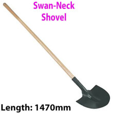 Heavy Duty 1470mm Swan-Neck Shovel for Digging, Trenching & Garden Use | Gravel-Earth-Dig-Spade-Tool-Farm-Sand-Scoop-Snow
