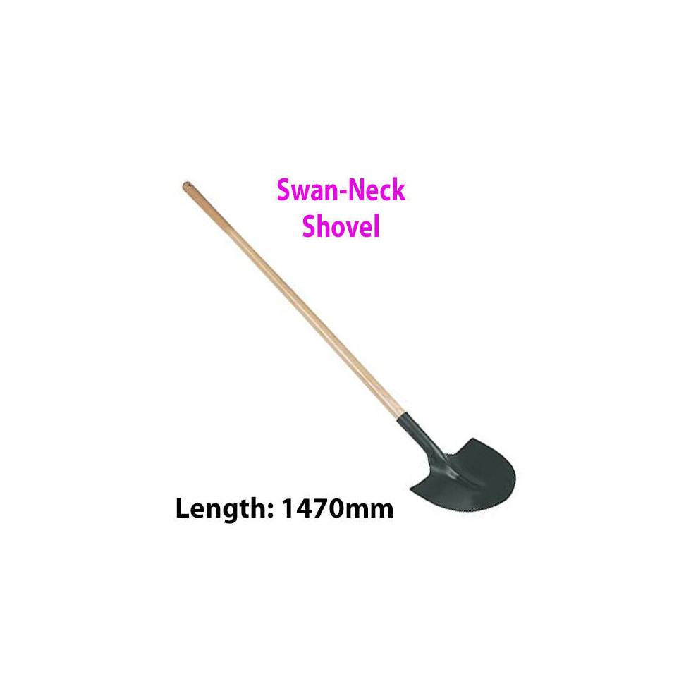 Loops Heavy Duty 1470Mm Swan-Neck Shovel For Digging, Trenching & Garden Use | Gravel-Earth-Dig-Spade-Tool-Farm-Sand-Scoop-Snow