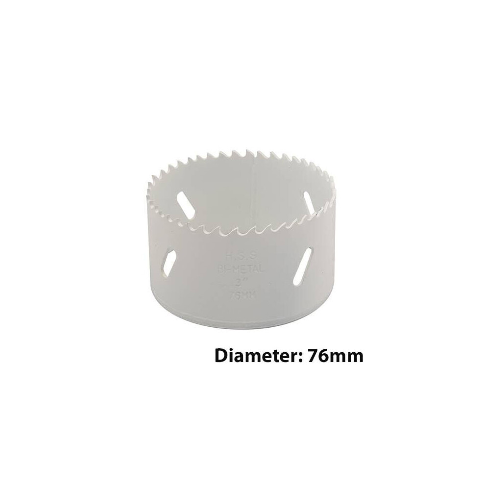 Bi Metal Core Drill Bits 76mm Diameter HSS STEEL Wood Hole Saw Worktop Cutters