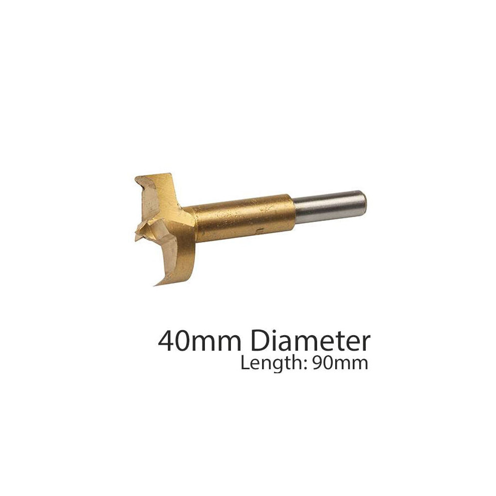 PRO 40mm Titanium Coated Forstner Bits Flat Bottom Hole Saw / Core Drill Cutter