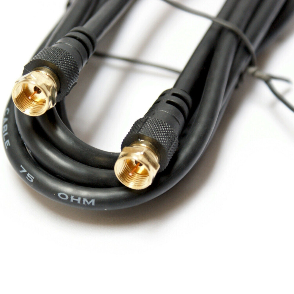 2m F Connector Male to Plug Cable Lead Patch Fly Satellite Sky Screw Type TV