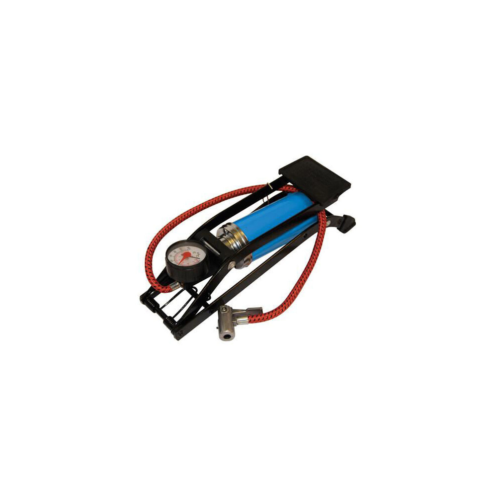 100psi 7 Bar 280cc Heavy Duty Single Foot Pump 550mm Hose Pressure Gauge Dial