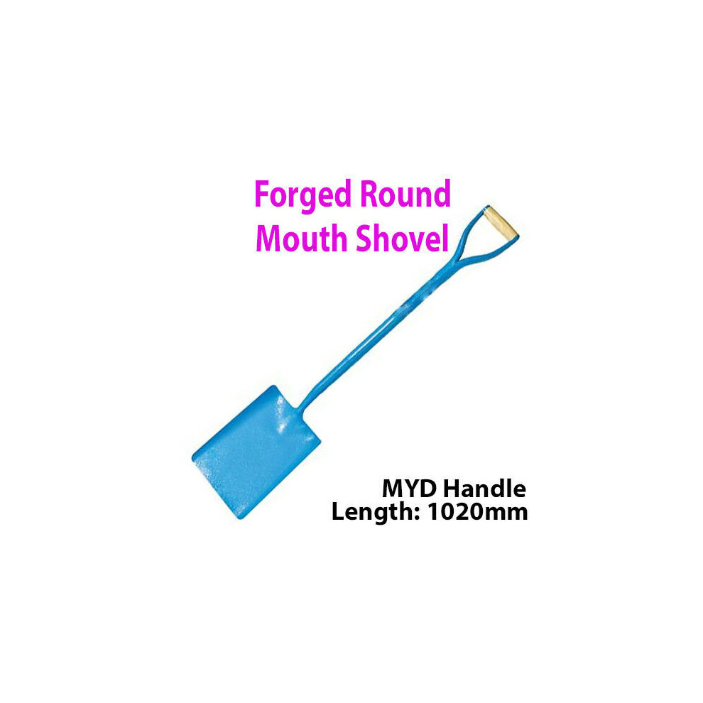 Solid Forged Steel 1020mm Round Mouth Digging Shovel MYD Handle Gardening Tool