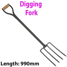 Heavy Duty 990mm Digging 4 Prong Fork MYD Handle Muck Plant Garden Hay Landscape