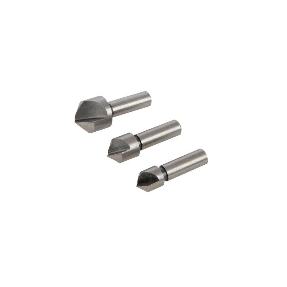 3 Piece HSS Countersink Set 10mm 12mm 16mm For Steel & Hard Metal