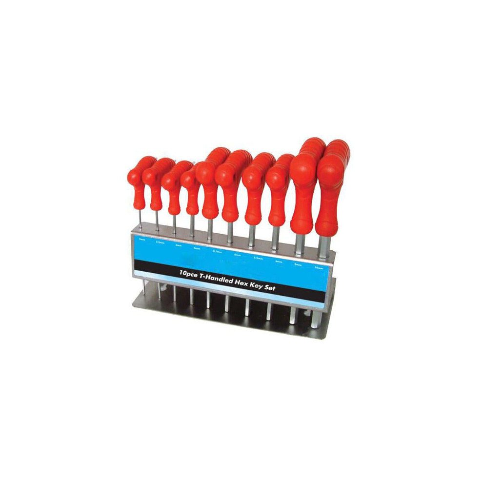 10 Piece 2mm 10mm Hex Key T Handle Set Alan Allan Allen