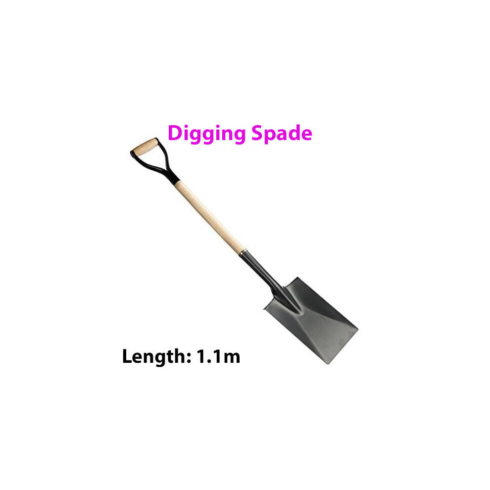 Heavy Duty 1100mm Square Digging Spade PYD Handle Landscaping Gardening Tool