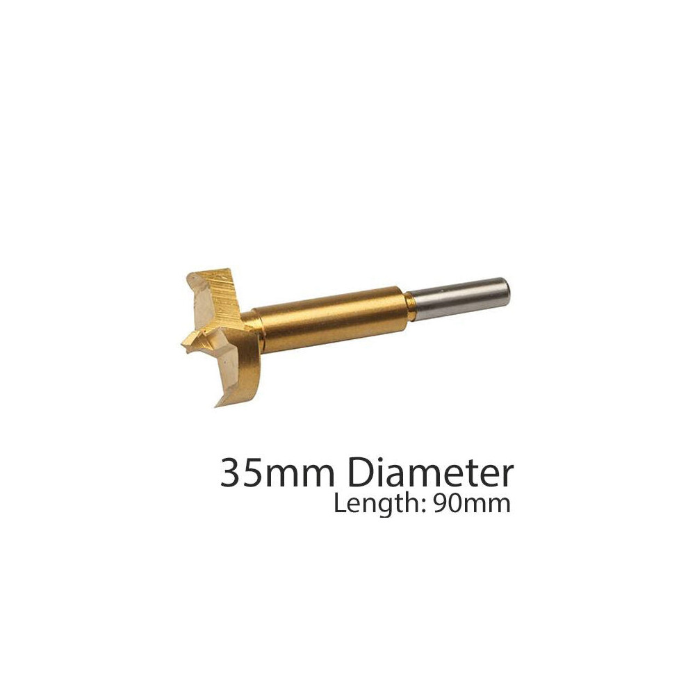 PRO 35mm Titanium Coated Forstner Bits Flat Bottom Hole Saw / Core Drill Cutter