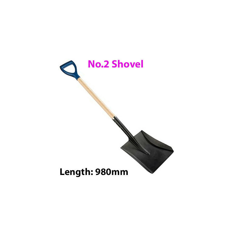 Heavy Duty 980mm Square Mouth No.2 Shovel PYD Handle Garden Landscaping Tool