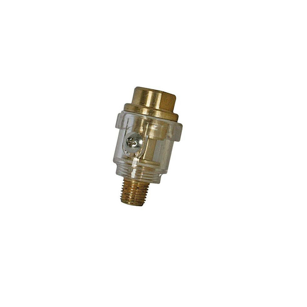 6mm Mini In Line Oiler For Small Tools 55mm Length BSP Male & Female Brass