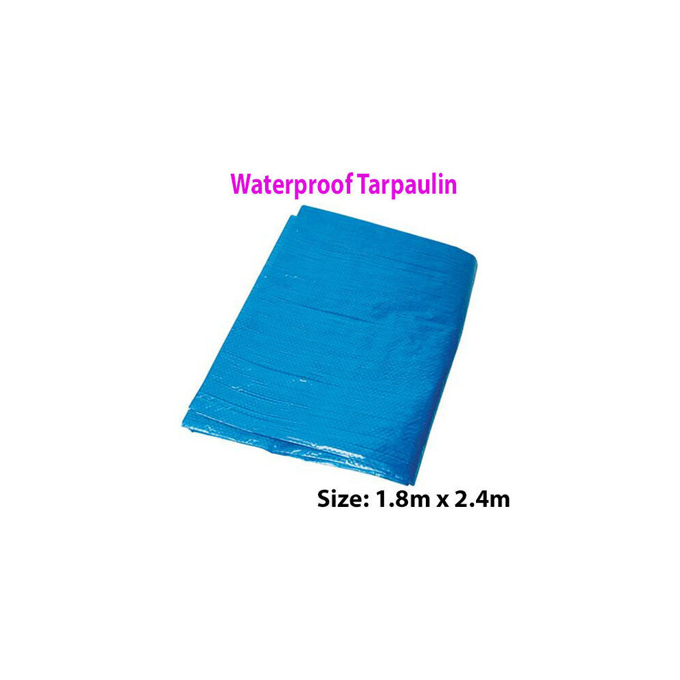 1.8 x 2.4m Outdoor Waterproof Blue Tarpaulin Sheets Ground Protective Cover Tarp