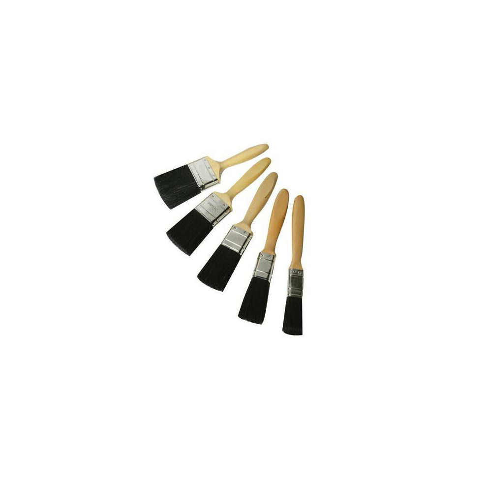 5 Piece Premium Paint Brush Set Pure Bristle Painters / Decorators Tool Pack