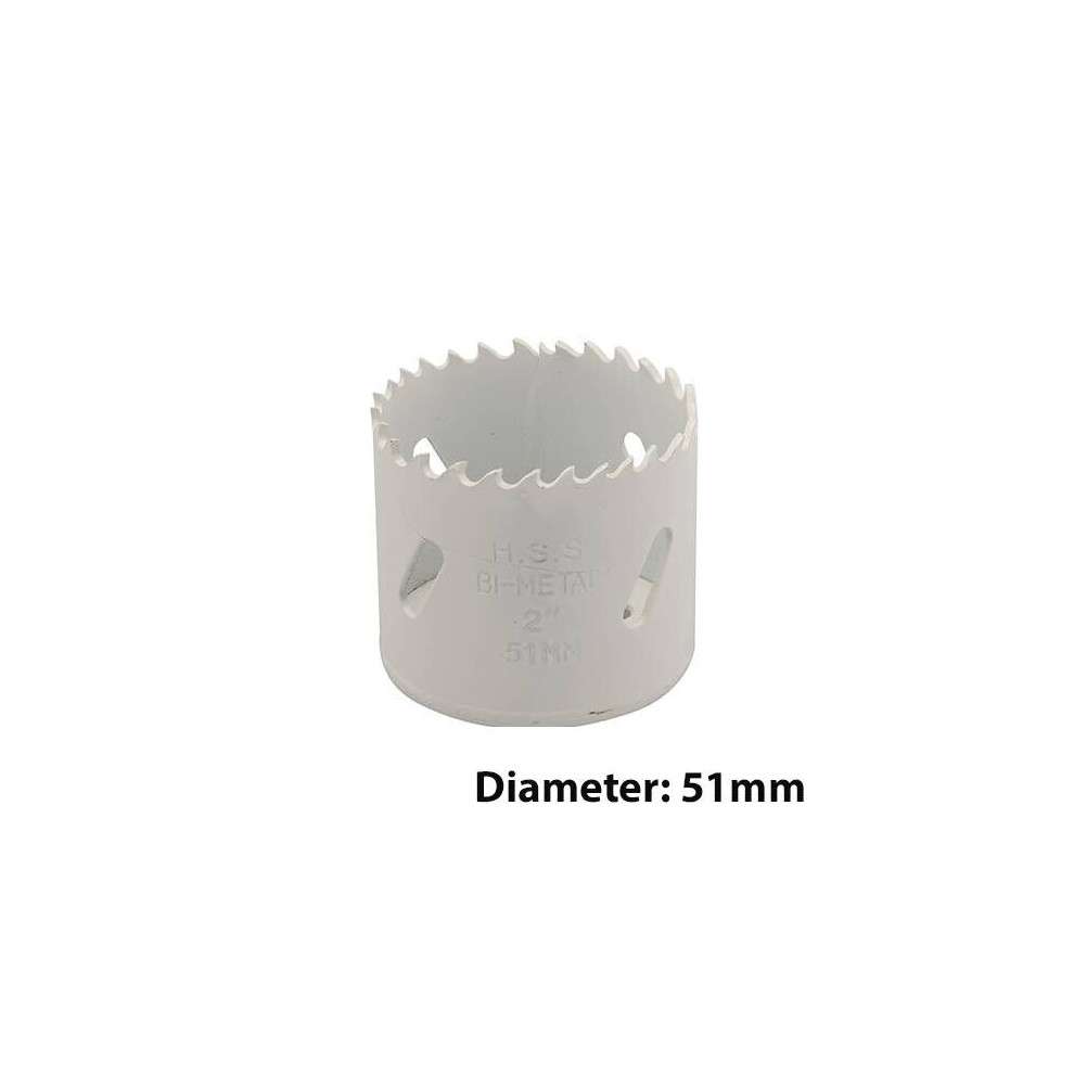 Bi Metal Core Drill Bits 51mm Diameter HSS STEEL Wood Hole Saw Worktop Cutters