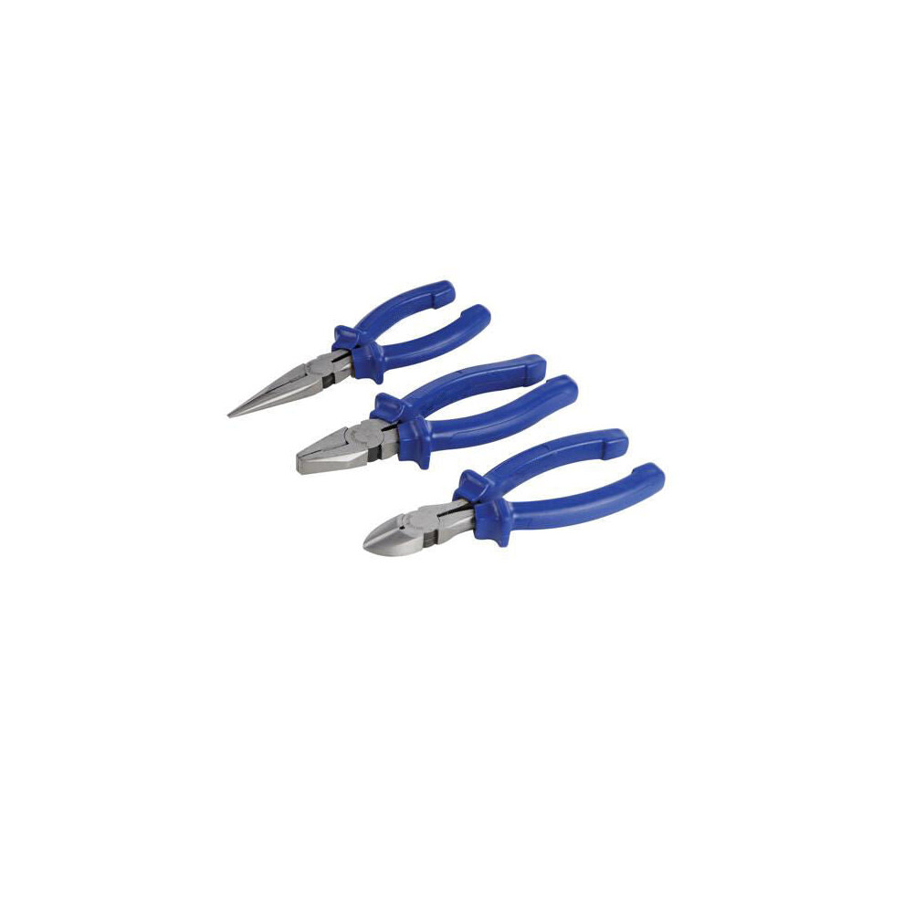 3 Pack 160mm Pliers Set Long Nose / Combination / Side Cutting Slip Guards