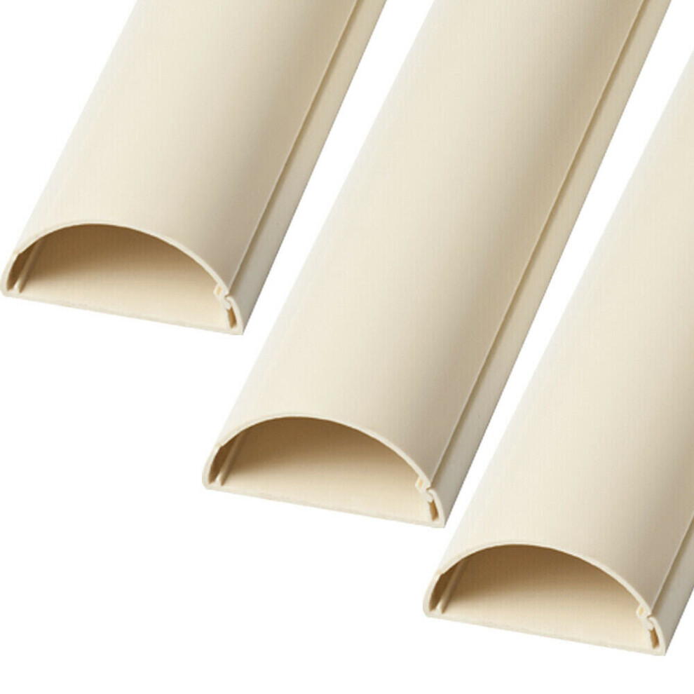Loops 3X 1M (3M) 50Mm X 25Mm Magnolia Scart / Data Cable Trunking Conduit Cover Av