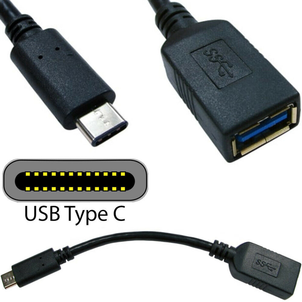 0.15m USB 3.0 Type C Male to Socket Adapter Cable Lead Mini Phone Power Charger