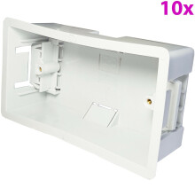 10x 47mm Deep Plasterboard Back Box Double Dry Lining Wall Flush Mount Pattress