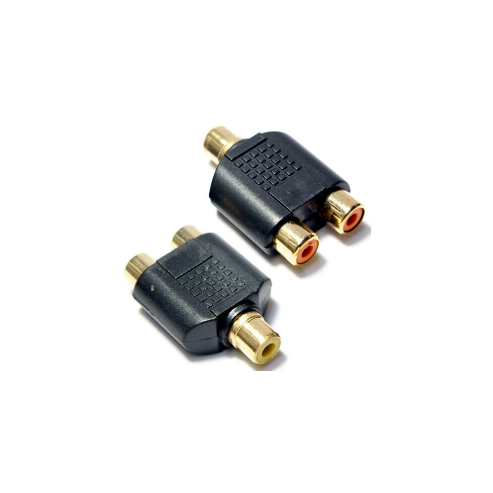Loops 1 Rca To 2X Phono Female Y Splitter Adapter Audio Video T Split Switch Block