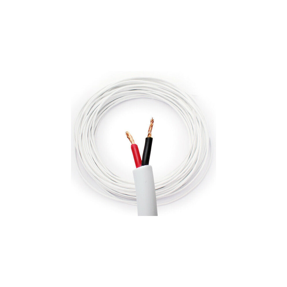 Loops 50M Double Insulated Speaker Cable 1.15Mm 100V Volt Pa System Reel Drum White