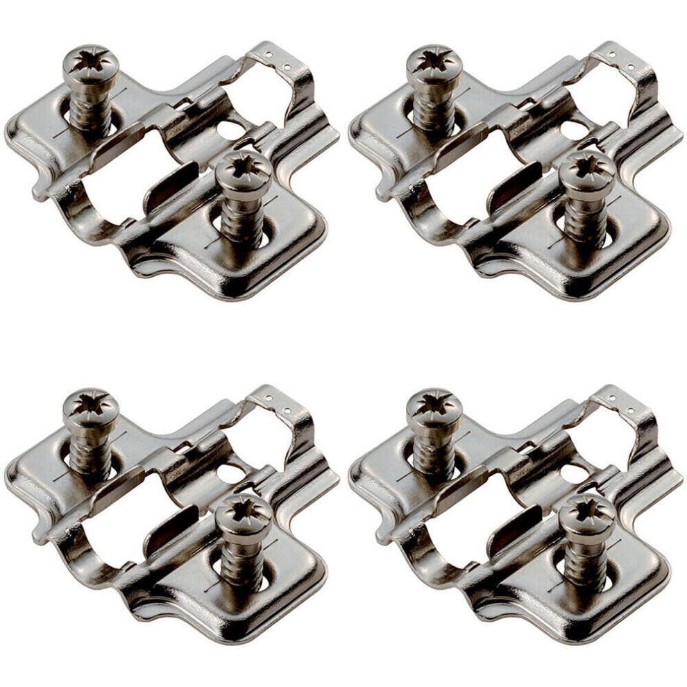 Loops 4X Mounting Plate For Soft Close Hinges With Euro Screw Bright Zinc Plated
