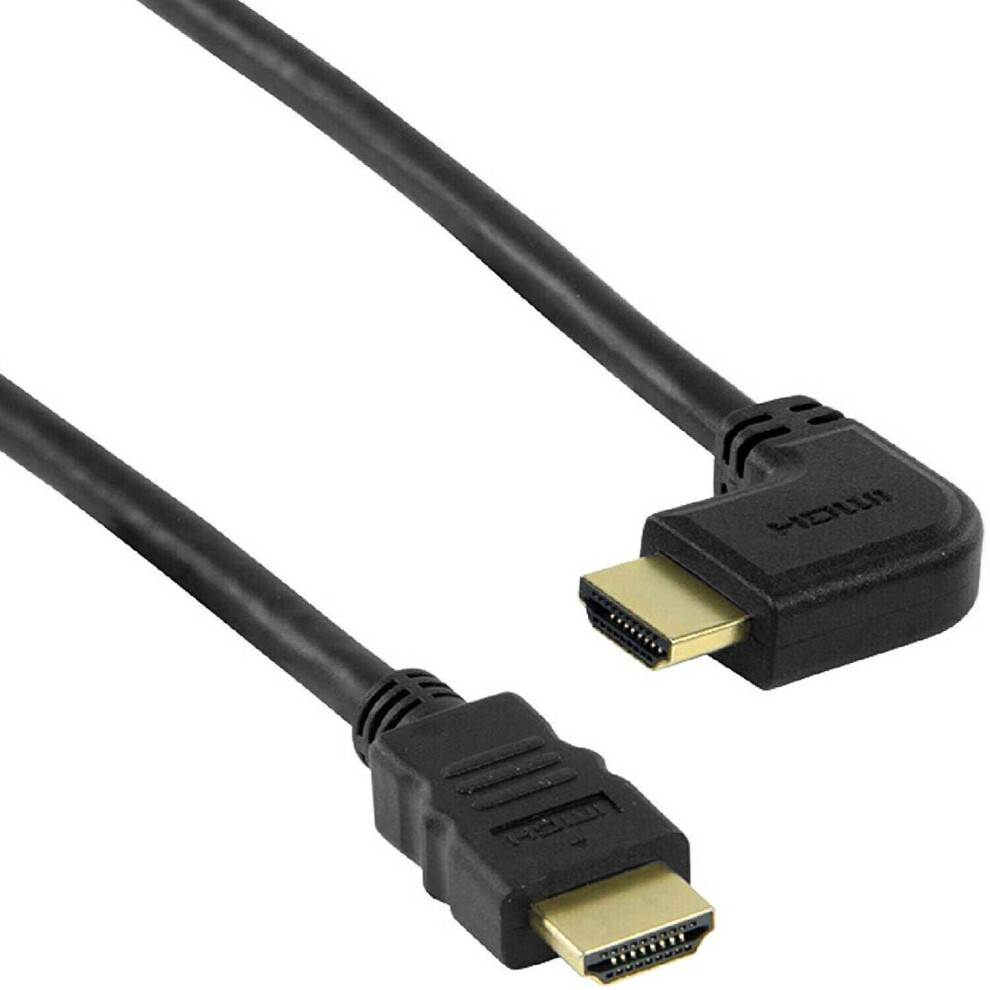 10m High Speed HDMI Cable 90 Degree Right Angled to Straight Male Ethernet Lead