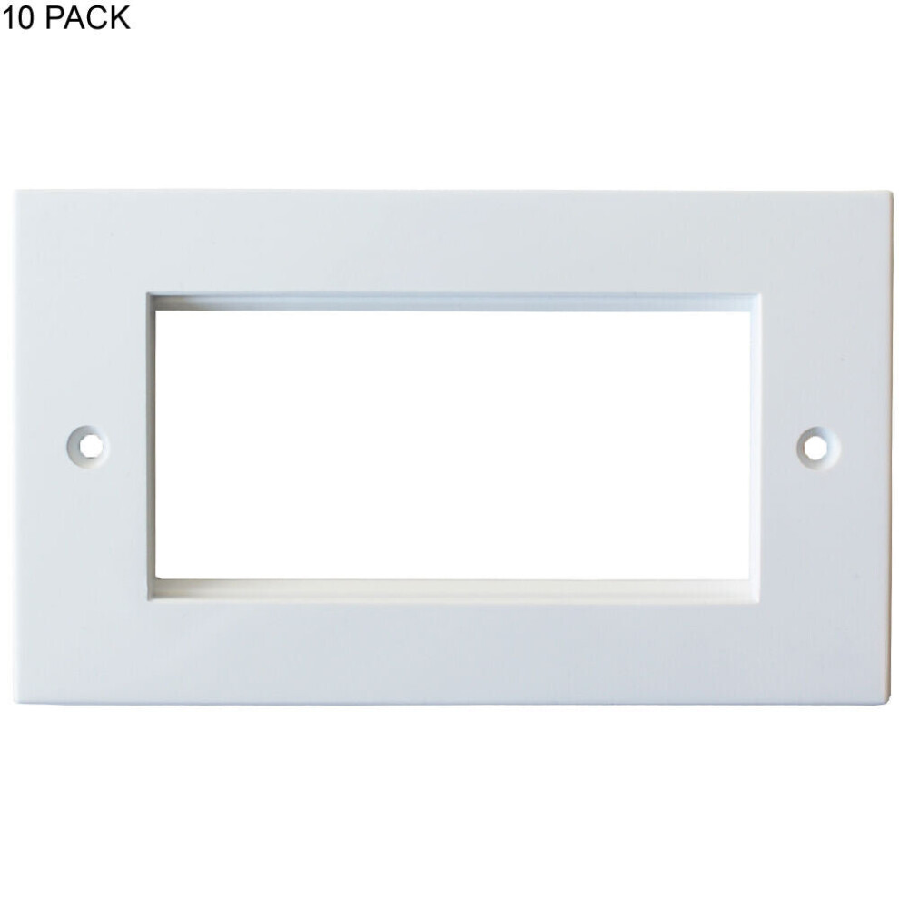10 Pack Quad Gang Euro Module Modular Frames Wall Face Plate Tidy Custom 25X50 5055538145414