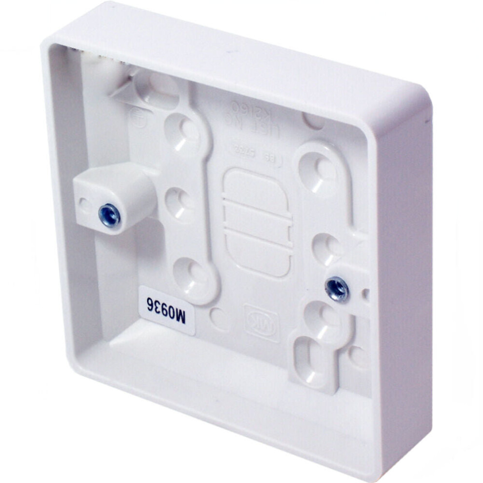 5x 25mm Deep Single Plastic Surface Mounted Back Box 1 Gang Wall Pattress Outlet