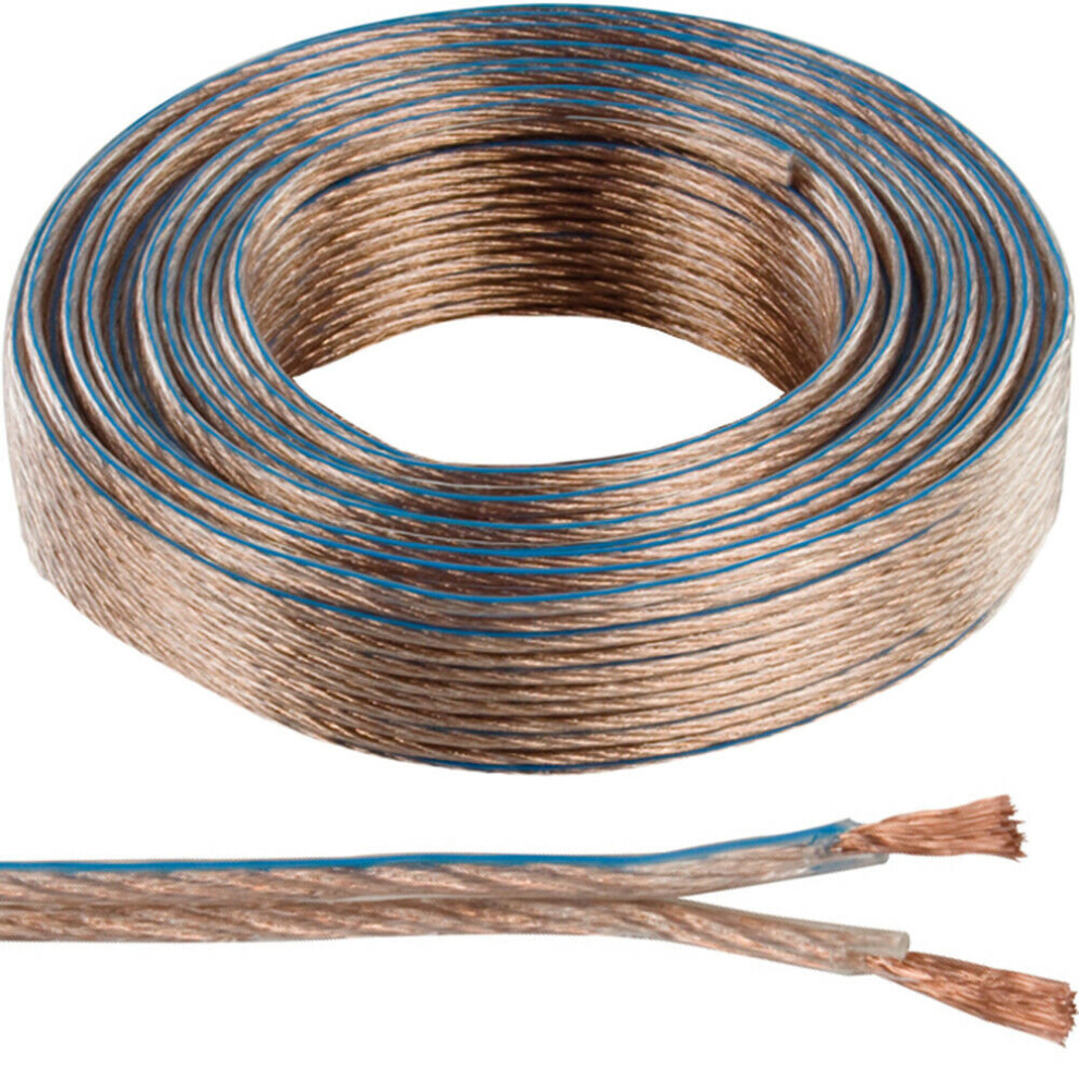 25m OFC COPPER Speaker Cable 16AWG 1.4mm Stranded 2 Core Figure 8 Audio Wire