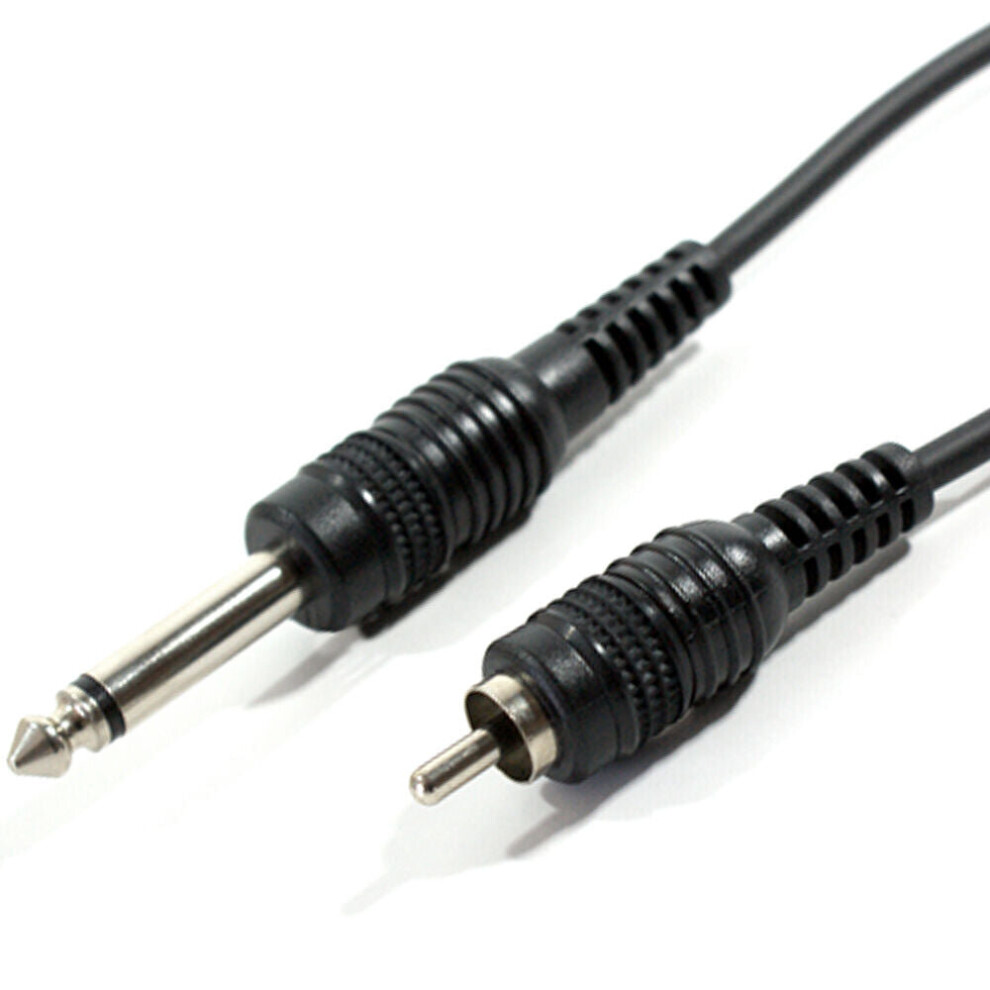 0.3M 1 RCA Male Phono Male To 6.35mm (1/4") Jack Plug Cable Lead Mono 6.3mm