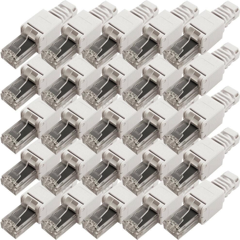 20x RJ45 CAT6a Tool-less Connectors & Boot - UTP Ethernet Plugs - NO CRIMP TOOL