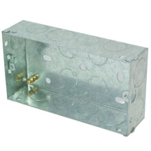 5x 35mm Twin Double Metal Flush Mounted Back Box 1 Gang Brick Wall Hole Pattress