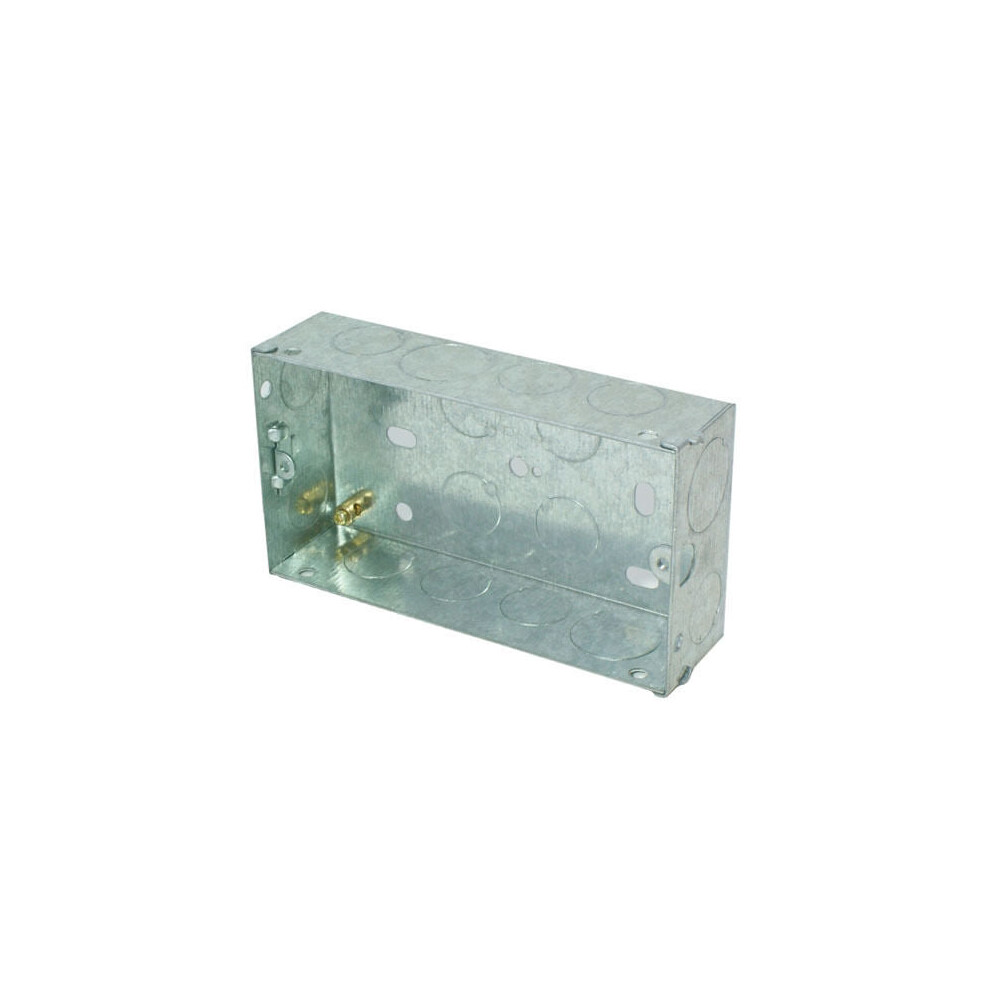 Loops 5X 35Mm Twin Double Metal Flush Mounted Back Box 1 Gang Brick Wall Hole Pattress